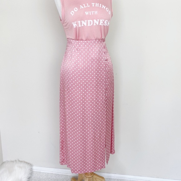 zara pink polka dot skirt
